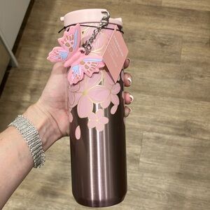 Starbucks stainless cherry blossom butterfly tumbler NWT
